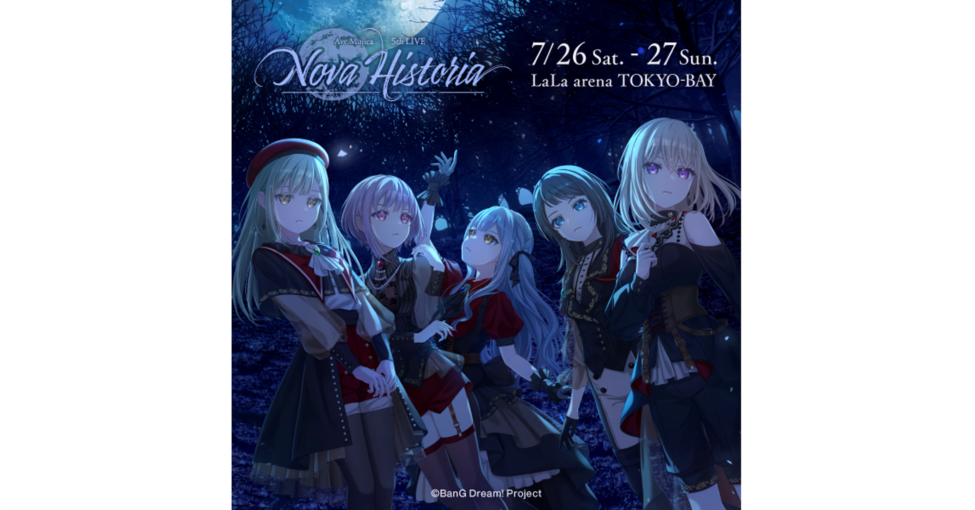 Ave Mujica 5th LIVE「Nova Historia」歌单发布及Stationhead听歌会举办决定
